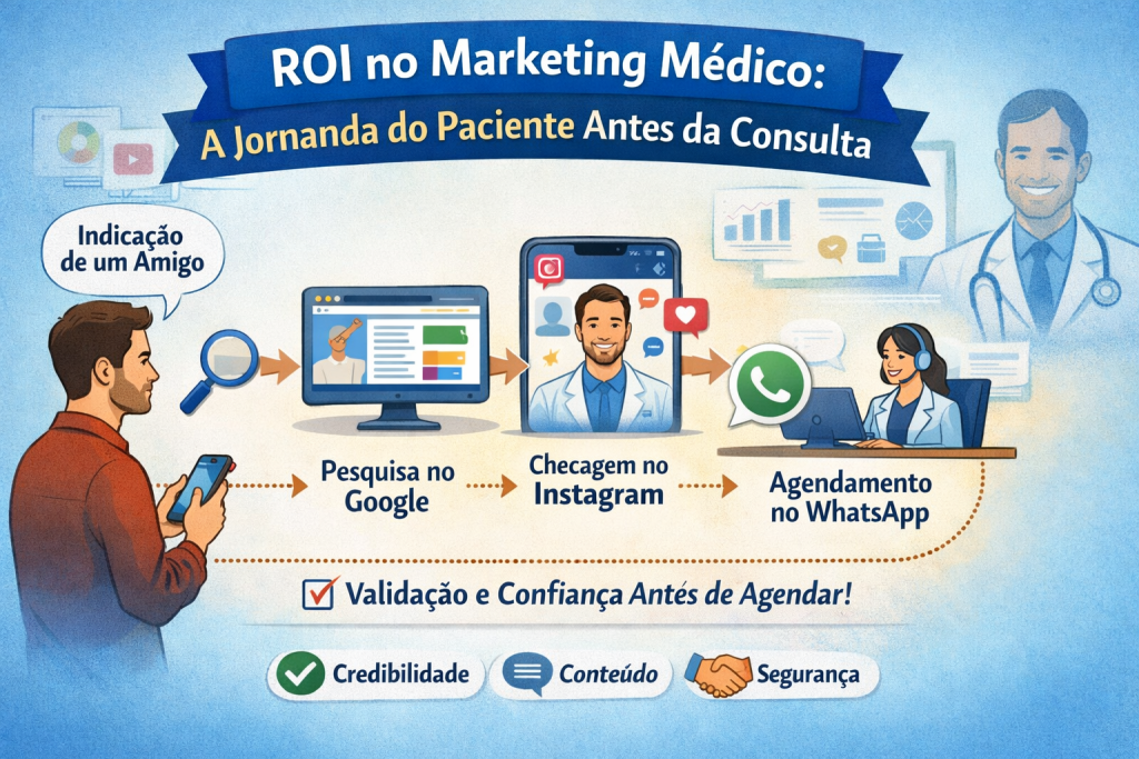 Jornada do paciente e como medir ROI no marketing médico além do último clique